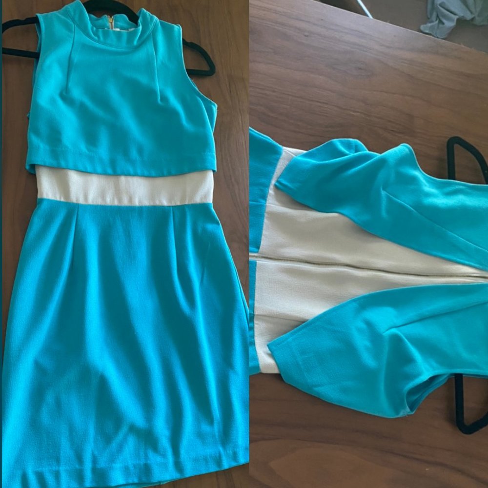 Jackie O inspired blue dress